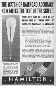 One of the many advertisements exploiting the fame of the Explorer flights in the 30's