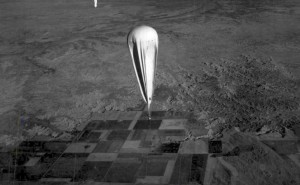 The Explorer II balloon ascending from the Stratobowl as seen from the chase plane (Picture: Coleection of the author