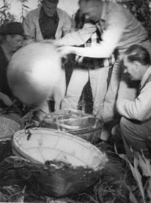 The moment of the truth: opening the gondola to see the results of the flight to the stratosphere. Credit: Winzen Research Inc.