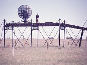 Vista de las antenas de telemetria y GMD en Alegrete (cortesia del Dr. Arlin Krueger)