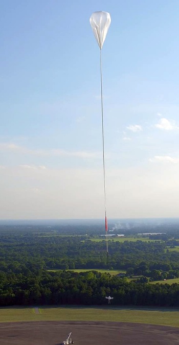 Image of BETTII ascending taken from a drone (BETTII team)